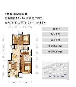 潮白河孔雀城博思园 3室2厅2卫